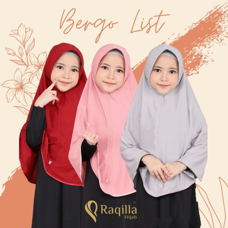 ORIGINAL Syakhira Kids | Jilbab Bergo List | Jilbab Anak SD | Kerudung Anak SD