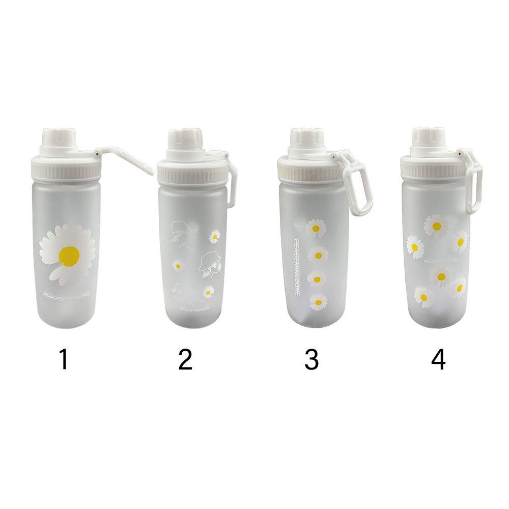 R-FLOWER Botol Air Minum Kreatif Olahraga Perlengkapan Travel Outdoor Portable Frosted Transparan