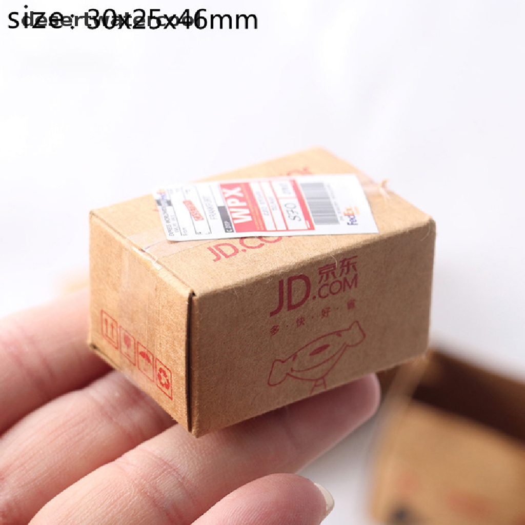 Deid 1Set Karton Mini Karton Express 1: 12rumah Boneka Miniatur Express Box Dekor Mainan Martijn