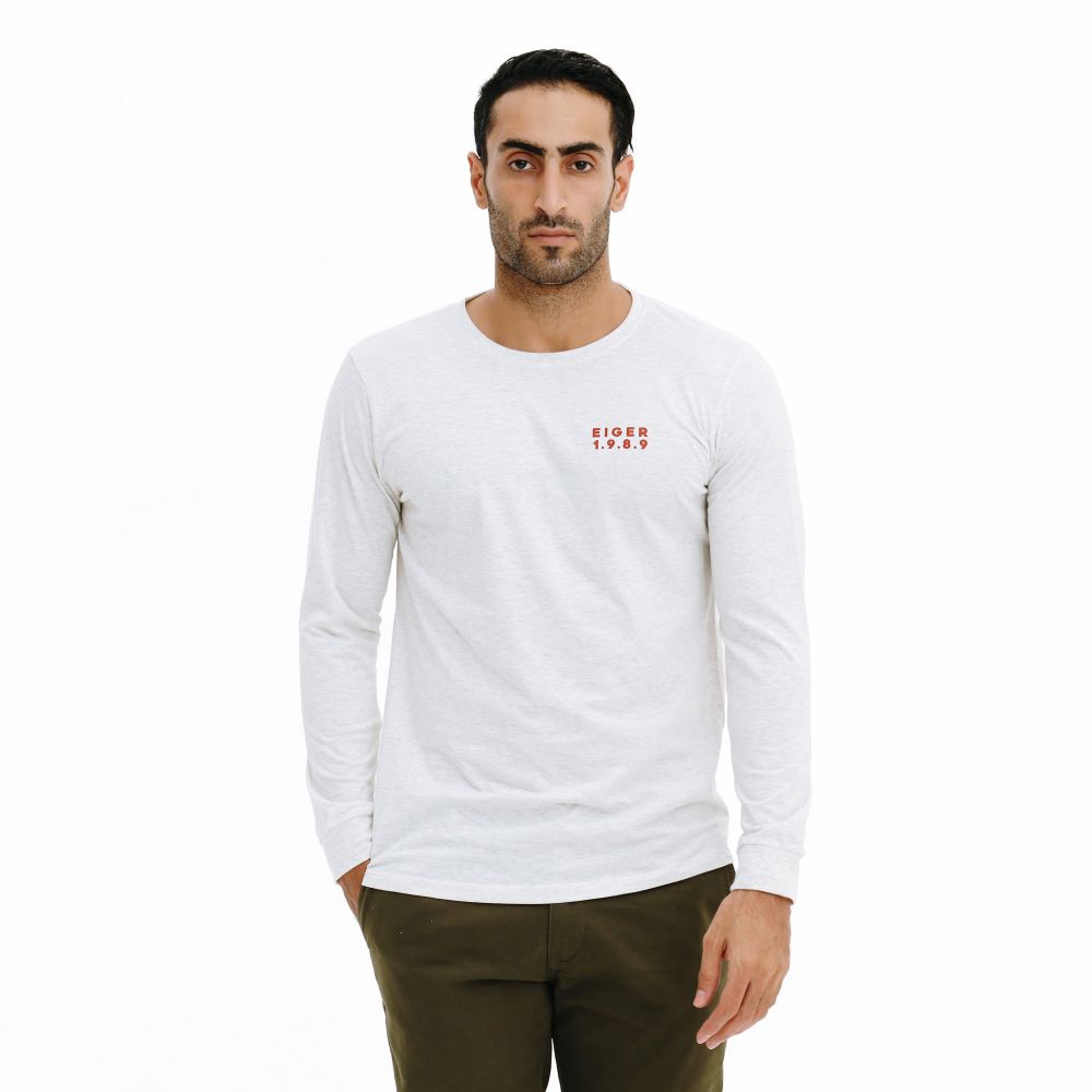 EIGER 1989 KAOS LENGAN PANJANG PRIA ORIGINAL LA STRADA LS T-SHIRT - WHITE