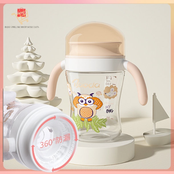 360° Sipper Cup dengan Gagang 210ml TRITAN Anti Pecah Anti Tumpah Training Cup with Handle Gelas Minum Bayi Cangkir Anak