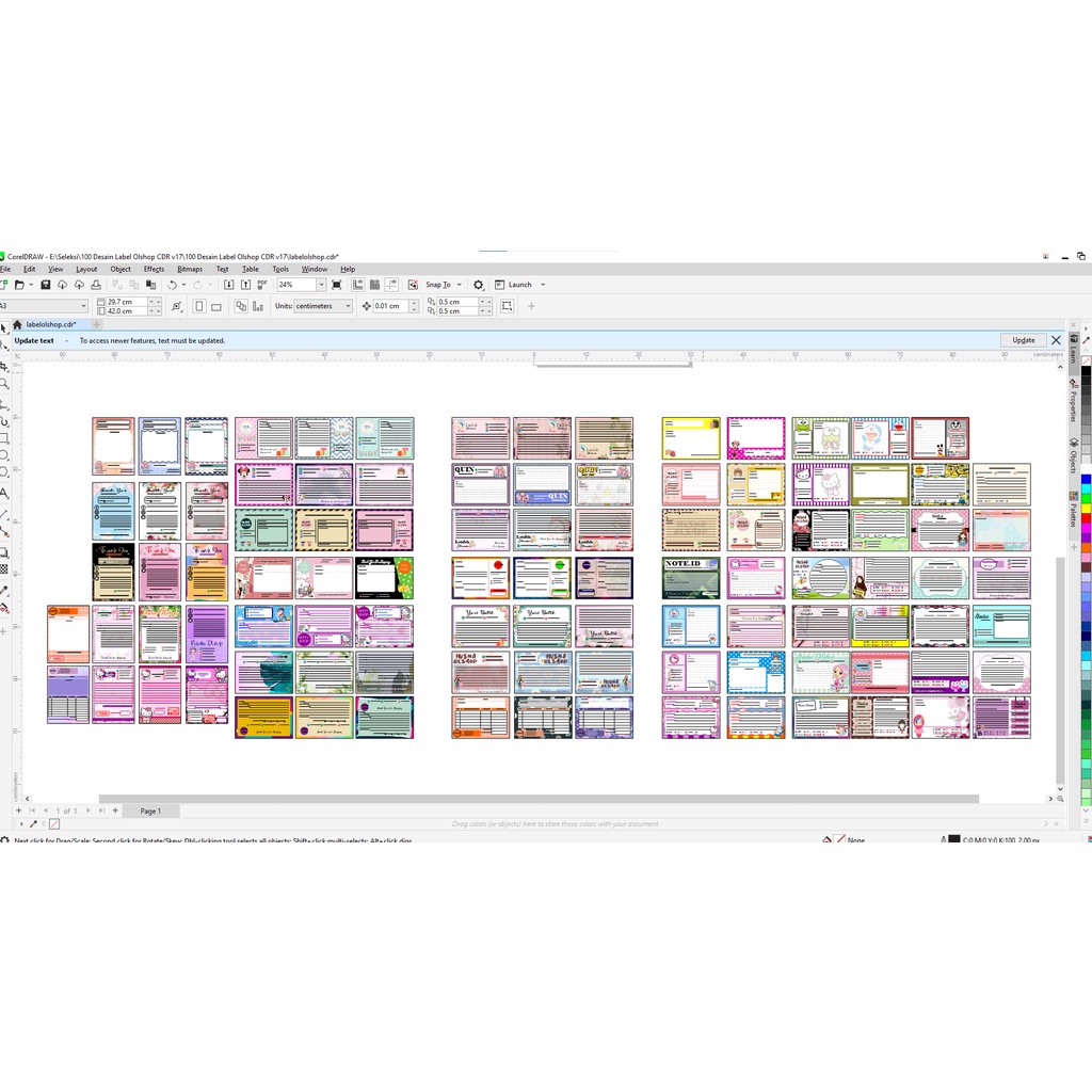 100 Desain Label Olshop CorelDraw v17
