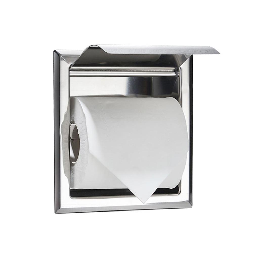 [Elegan] Tissue Box Stainless Steel 1Pcs Aksesori Kamar Mandi Dengan Penutup Tertanam Concealed Toilet Paper Holder