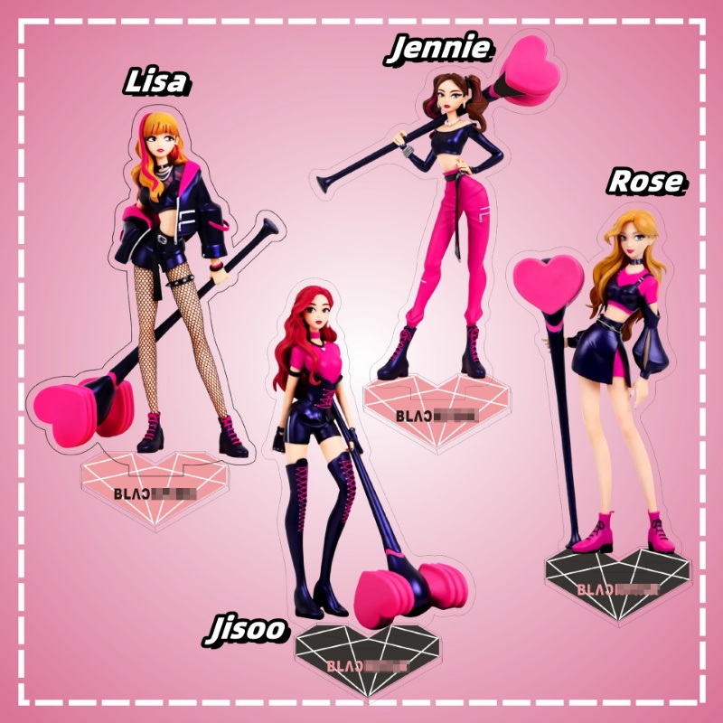 55pcs/set Hitam-PINK PINK Venom LISA ROSE JISOO JENNIE Ready For Love Album Lomo Card Kpop BORN PINK Photocard Postcard Stiker JENNIE ROSE JISOO LISA Boneka Dekorasi Meja Seri