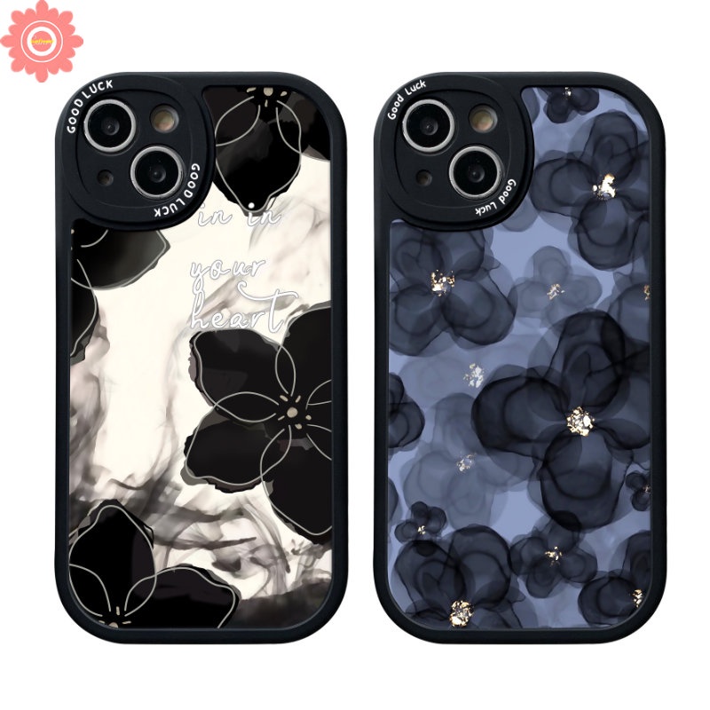 IPHONE Casing Ponsel Bunga Retro Mewah Kompatibel Untuk Iphone11 14 13 12 Pro Max 7Plus 8Plus XR X XS Max6 6s 7 8 plus SE 2020 Vintage Floral Soft Tpu Shockproof Back Cover