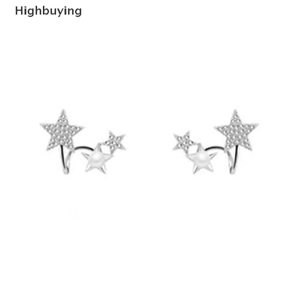 Hbid Manis Keren Y2k Aksesoris Lucu Bintang Pentagram Stud Anting Berlian Imitasi Mengkilap Lucky Star Earings Untuk Wanita Korea Perhiasan Glory