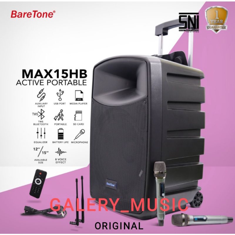 Speaker Aktif Portable 15 Inch MAX15HB BARETONE