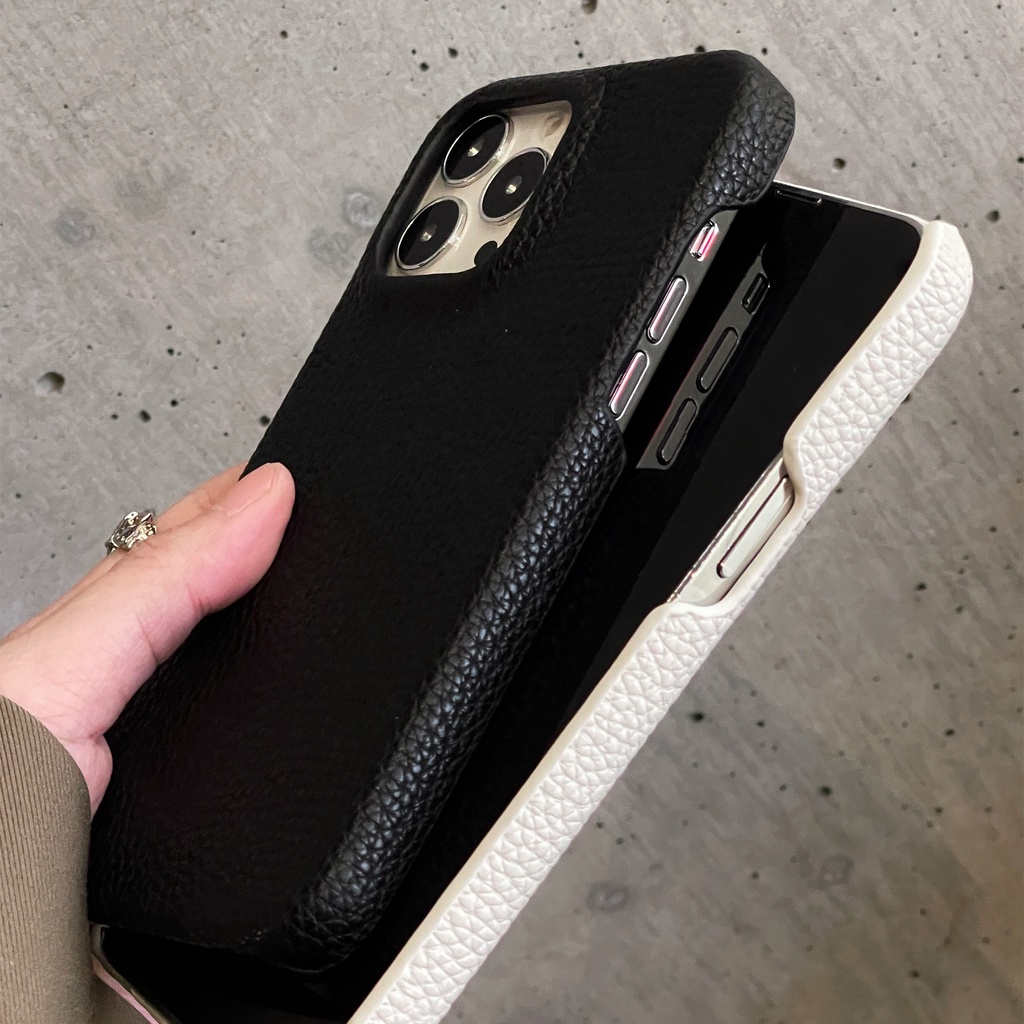 IPHONE Casing Ponsel Bahan Kulit Keras Motif Leci Mewah Untuk Iphone14 13 12 Pro Max14 Plus Proteksi Cover Casing Iphone14 Pro Max