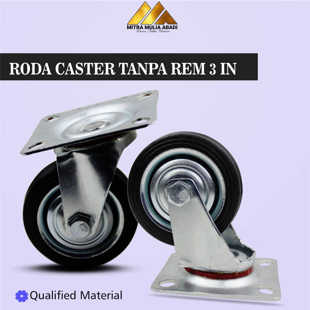 Roda  Kaster/Kastor 3 Inci TEBAL Tanpa Rem SERBAGUNA PER 4PCS