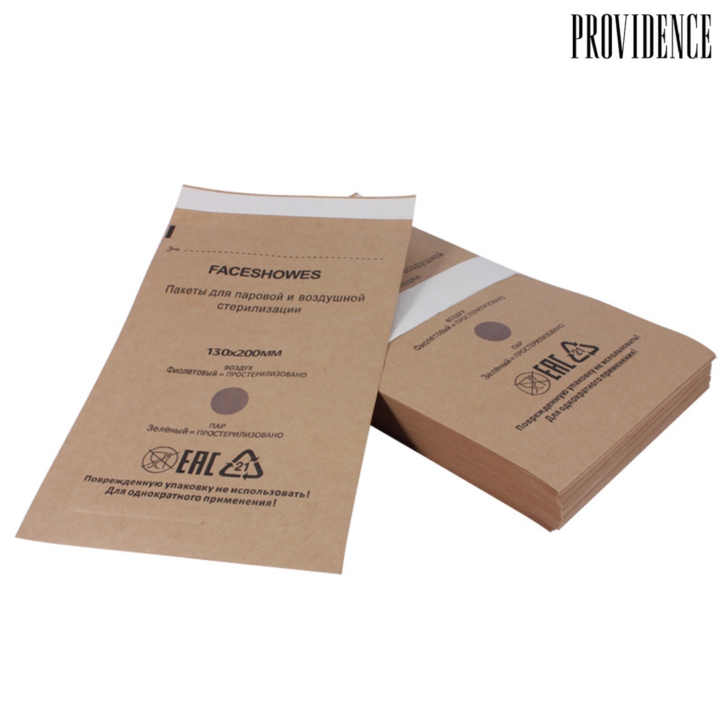 Providence 100 Pcs Disposable Disinfection Bags Self-Sealing Tahan Panas Universal Sanitary Pouch Profesional Multi-Use Nail Art Alat Sterilisasi Kraft Bags Rumah Digunakan
