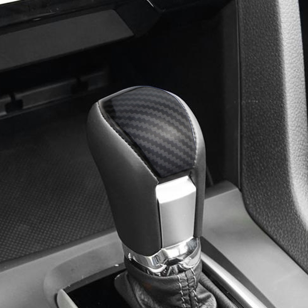 Serat Karbon Mobil Gear Shift Knob Cap Dekorasi Sticker Cover Trim Untuk Honda Civic 11th Gen 2021 2022 2023 Aksesoris
