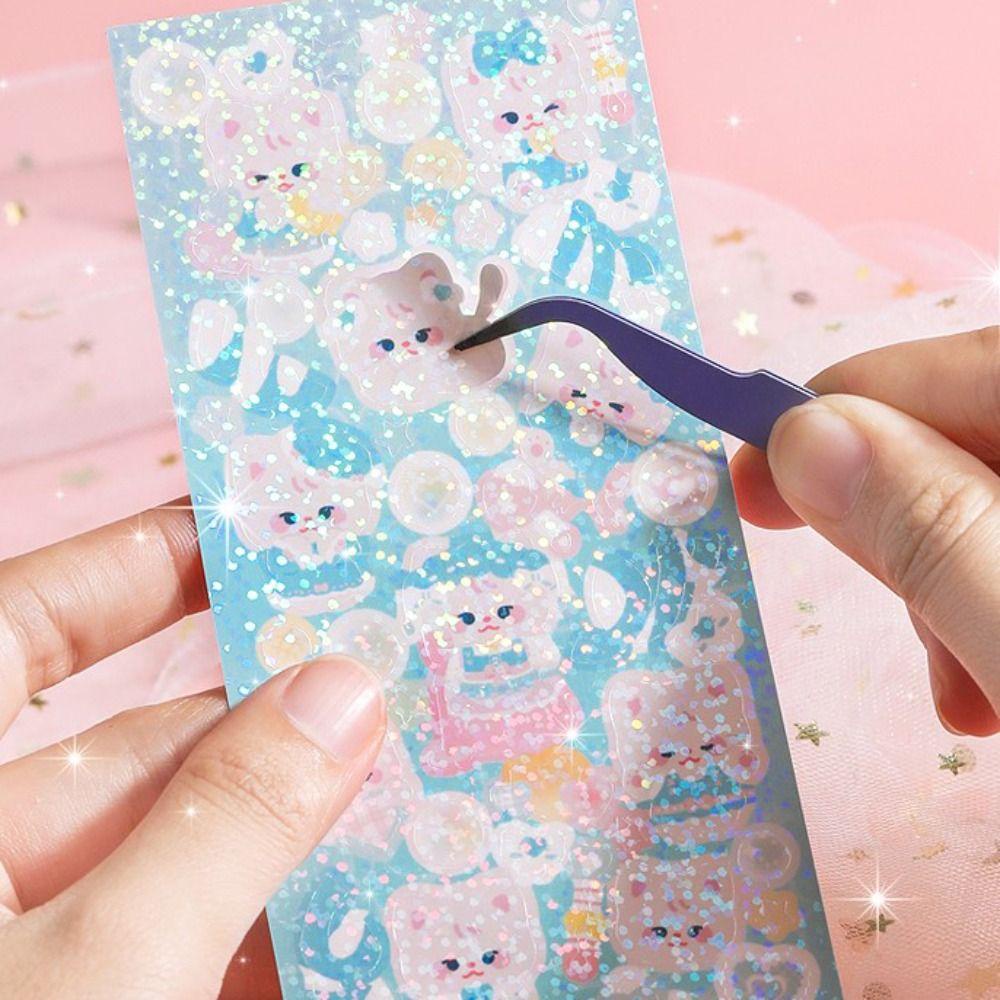 Lanfy Goo Card Stiker Set Gantungan Kunci DIY Keyring Handmake Lengkap Kotak Penyimpanan Kartun Buatan Sendiri Bahan Akun Tangan DIY Scrapbooking