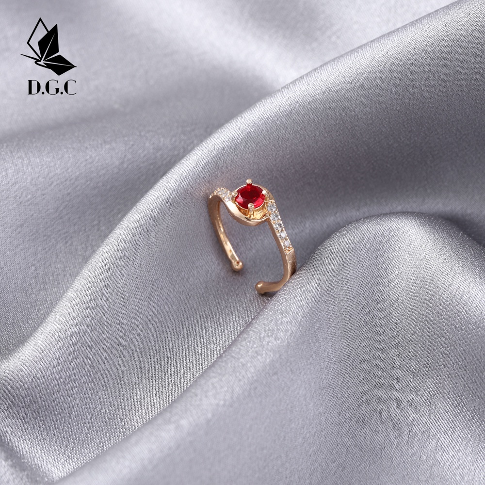 ✨D.G.C Cincin Kristal Berlian Platinum Wanita Fashion Aksesori Perhiasan Zirkon D675