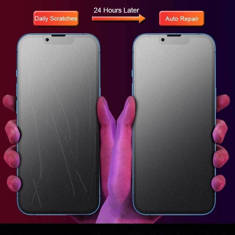 4pcs Film Hidrogel Matte Untuk Iphone14 13 12 11 Pro MAX Plus Pelindung Layar Buram Mini Untuk iPhone X XS MAX XR 6 6S 7 8 Plus SE 2022 2020 14Plus 13Mini 12Mini
