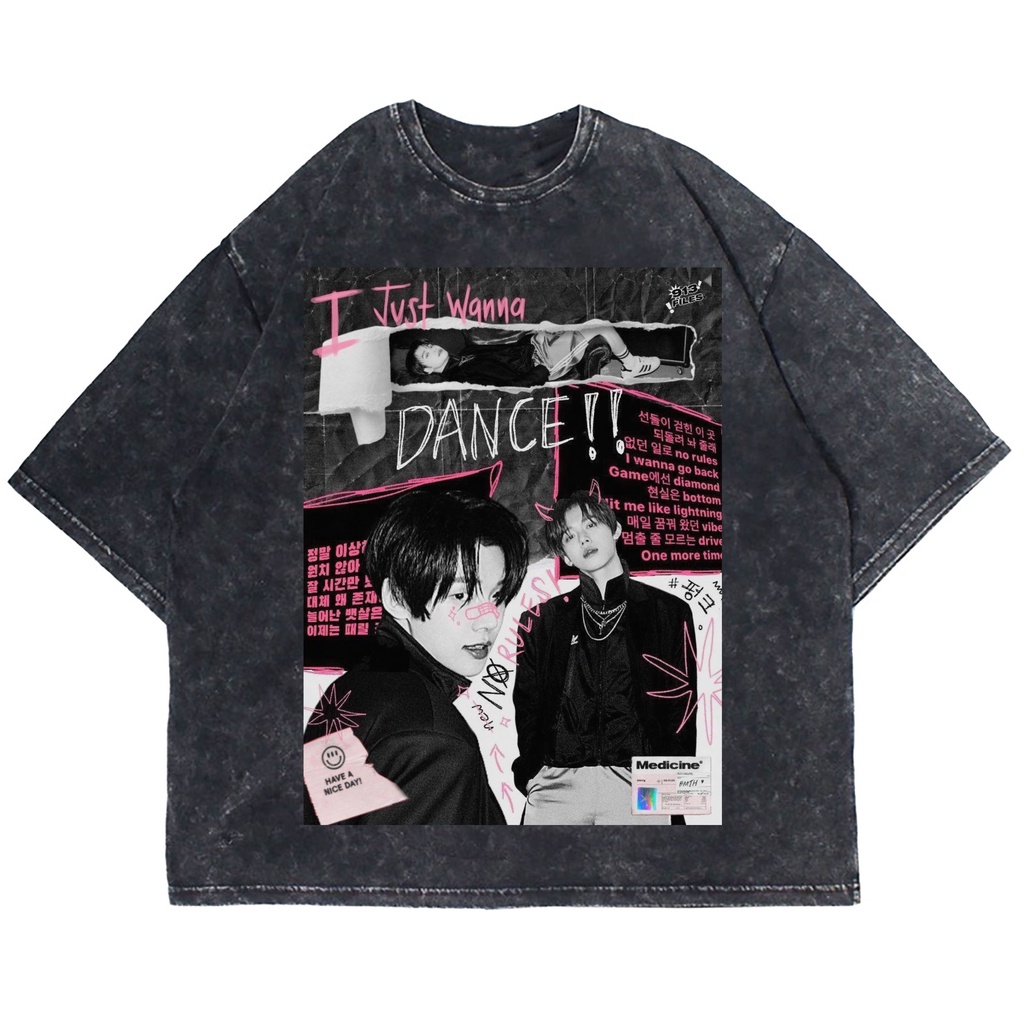 Patternmerch "Kpop i just wanna dance" Oversize T-shirt | washed tee | kaos vintage