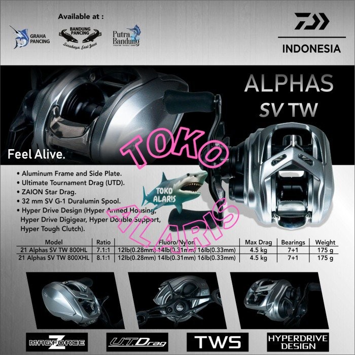 REEL BC DAIWA 21 ALPHAS SV TW - 800HL
