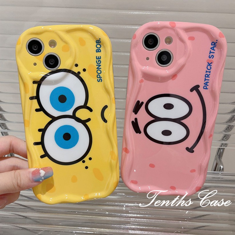 Kompatibel Untuk IPhone14 13 12 11 Pro Max8 7 6 6s Plus X Xr Xs Max SE 2020 Spons Kuning Dan Pink Bintang Laut Casing Ponsel Lembut Penutup Belakang