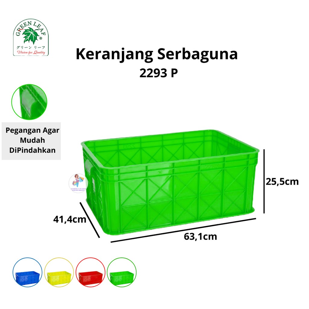 Keranjang Industri Container Box 2293 P Green Leaf