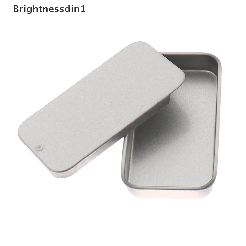 [Brightnessdin1] Mini Tin Box Bins Jar Persegi Panjang Kotak Besi Kosong Portable Lip Cream Penyimpanan Untuk Perhiasan Pernikahan Candy Pill Cases Butik