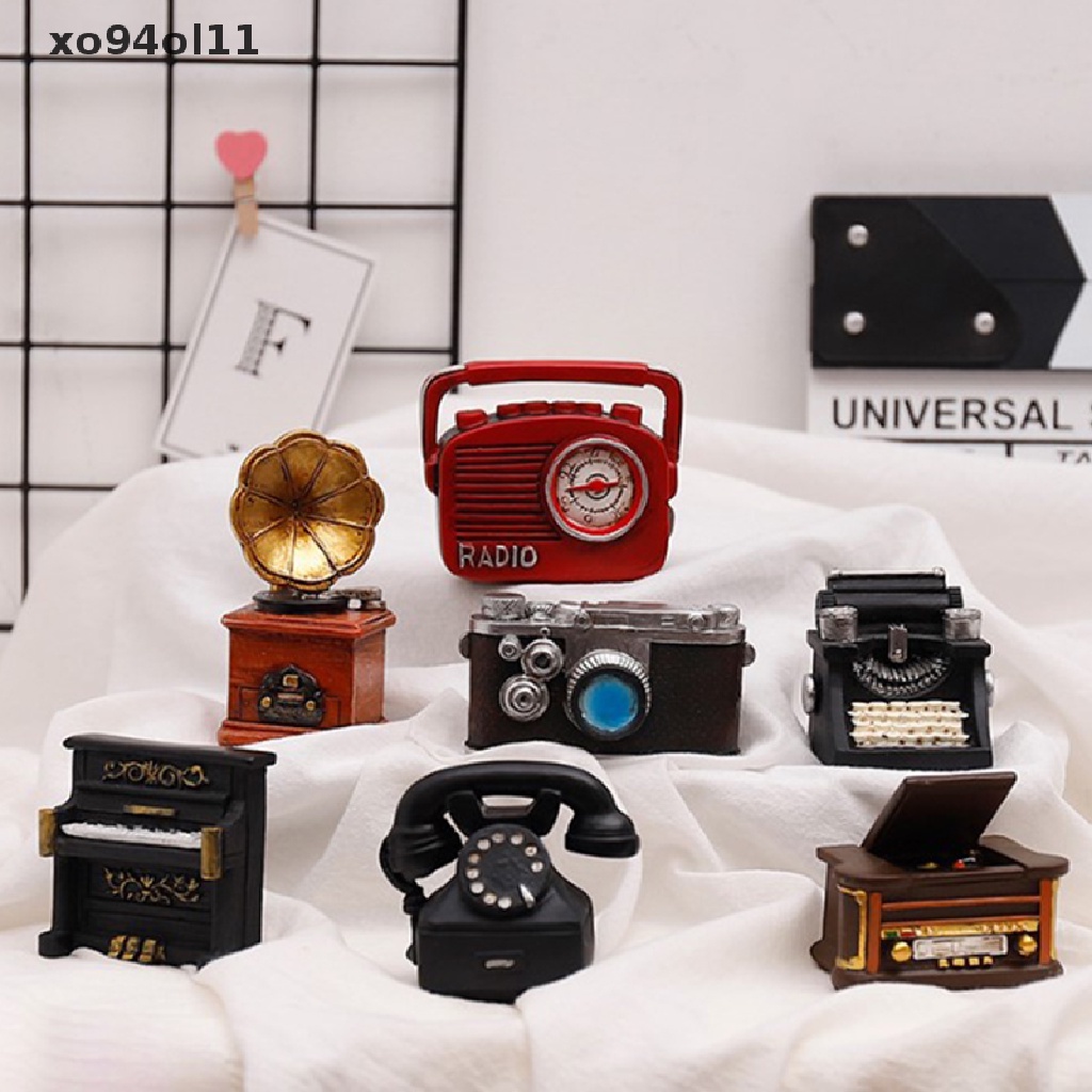 Xo Patung Miniatur Mesin Ketik Phonograph Radio Untuk Dekorasi Ruang Tamu OL