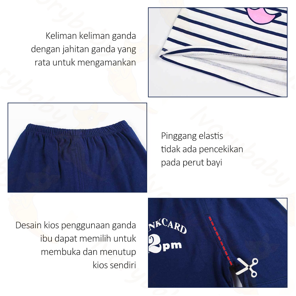 Ivorybaby Pakaian bayi anak set Baju anak tanpa lengan Baju tidur bayi anak