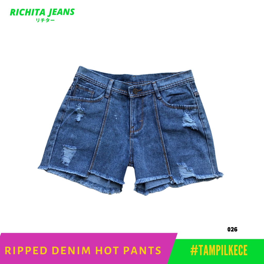RC Ripped Denim Hot Pants 026 #TampilKece