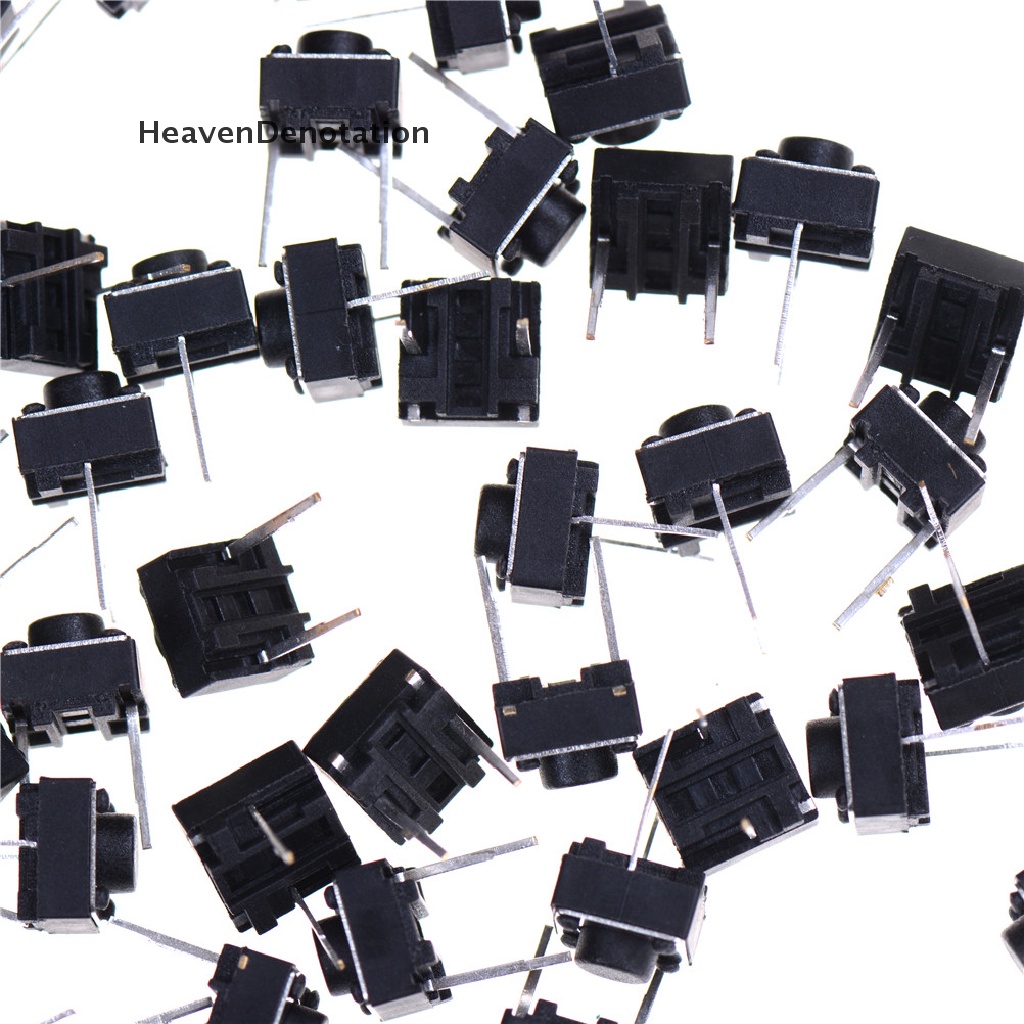 [HeavenDenotation] 100pcs 2pins Saklar Tombol Tekan Tactile Tact Switch 6X6X5mm Momentary HDV