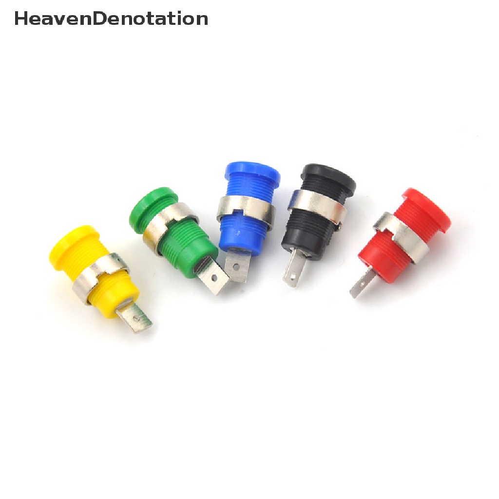 [HeavenDenotation] 5pcs 4mm Colokan Pisang Female Jack Socket Plug Wire Connector 5warna HDV