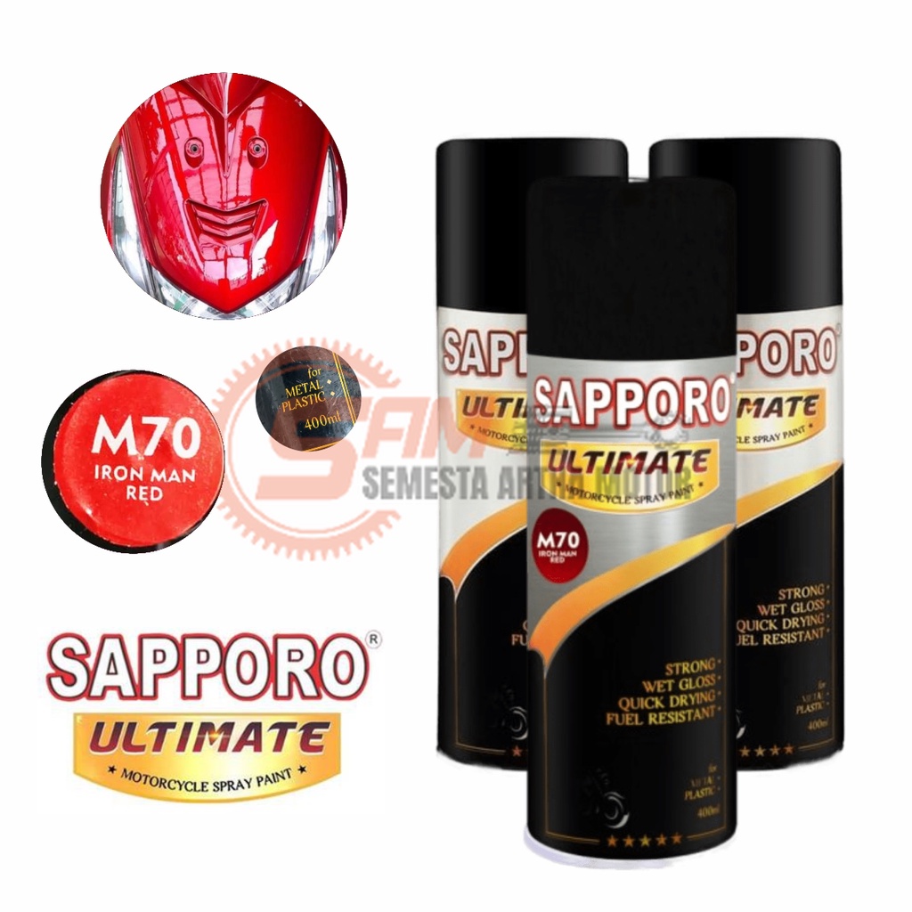 

Pilox Sapporo Ultimate Iron Man Red M70 Cat Semprot Pilok Metal Plastik Aerosol Spray