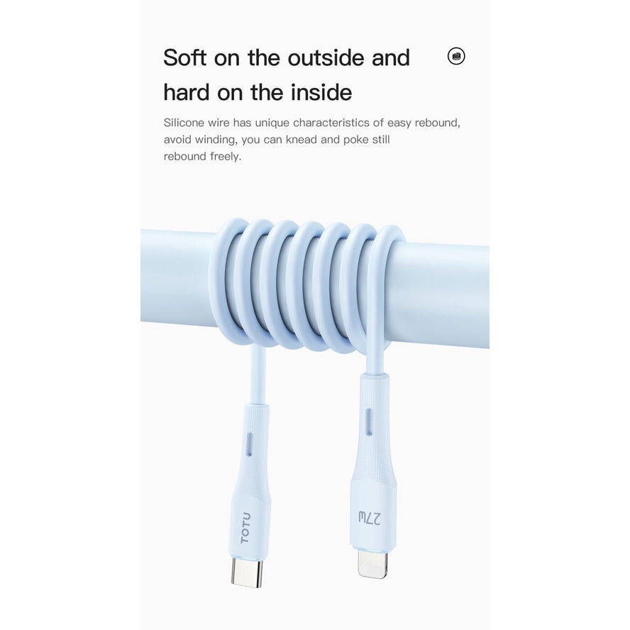 Kabel Data Charger TOTU iPhone Android USB Type-C Universal