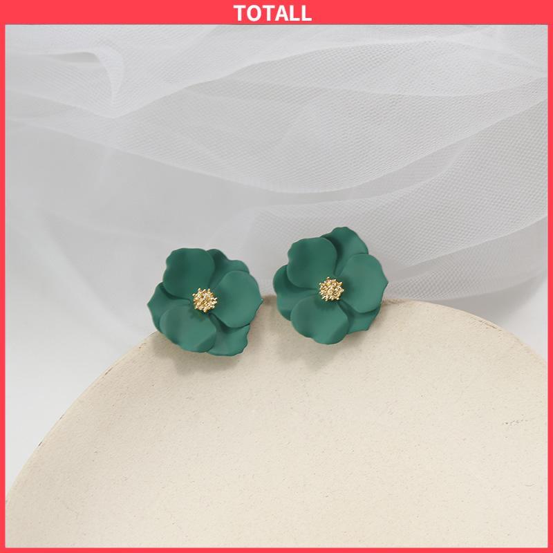 COD Anting Bunga Berwarna-warni Temperamen Feminin Anting Mutiara Lembut Peri-Totall