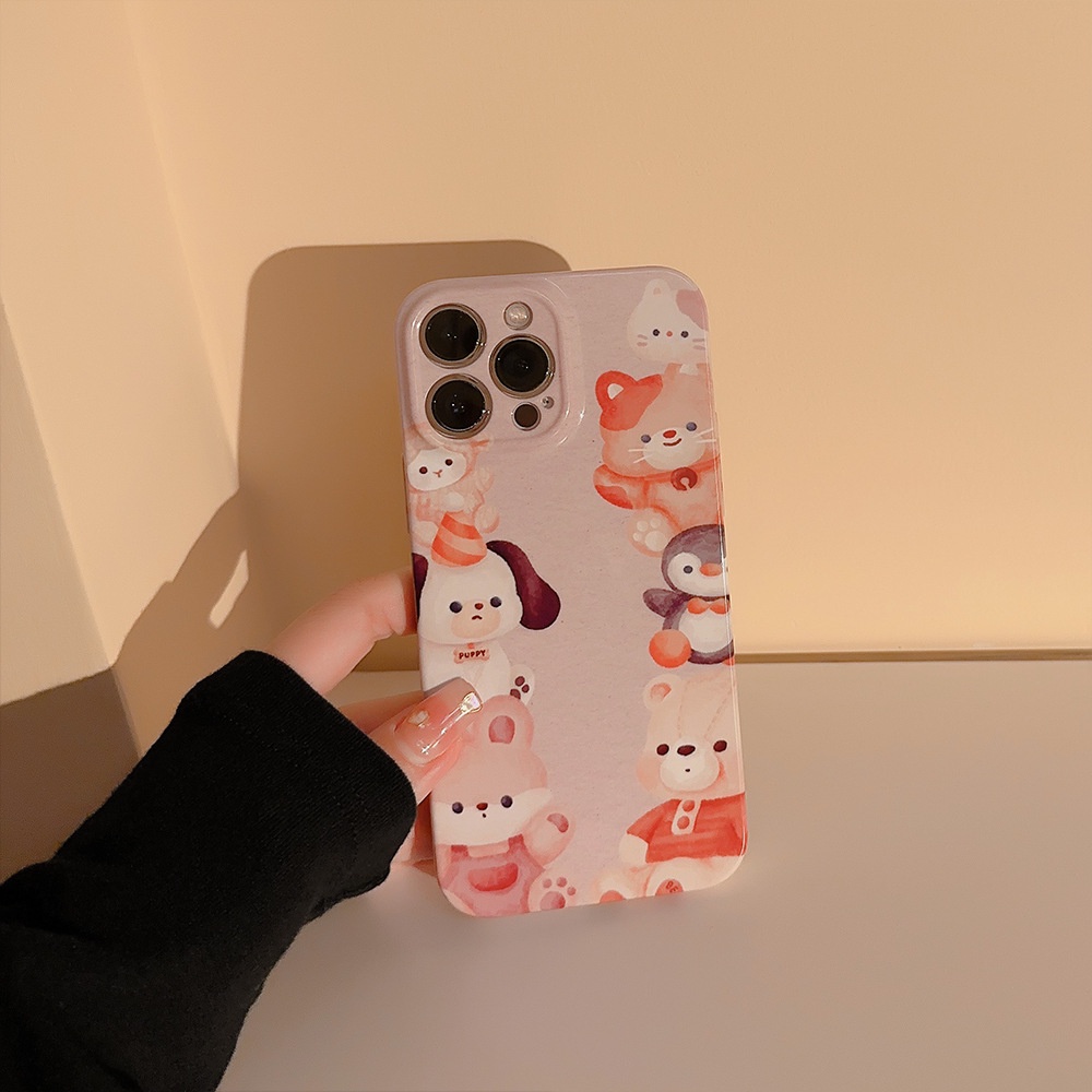 Ins Lucu Ungu Hello Boneka Kartun Kerang Keras Fotografi Film Case Untuk Iphone SE 2020 7 /8 Plus 14x XR XM 11 12 13 PRO MAX Casing Cover Pelindung AT0193