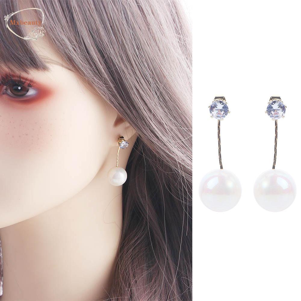 Mxbeauty Anting Wanita Elegan Manis Mewah Rumbai Gantung Belakang Fashion Perhiasan Gaya Korea Earrings