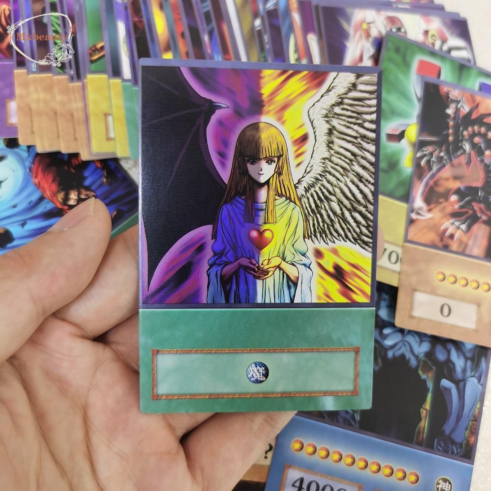 Mxbeauty Yugioh Card DIY Kartu Bermain Kartu Trading Mata Biru Dark Magician Character Card Exodia Obelisk Slifer Shiny Collection Ra Yugioh DM Yu Gi Oh Card