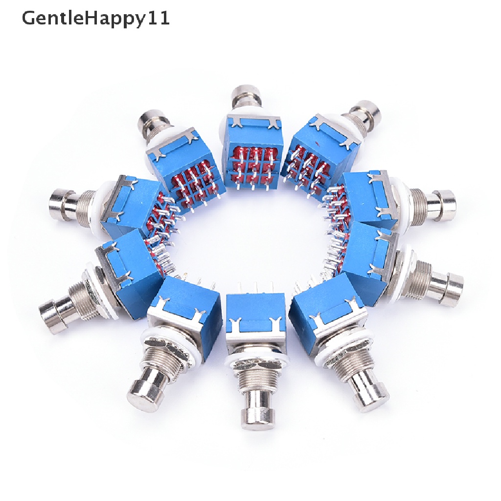 Gentlehappy 10pcs 9-pin 3PDT Efek Gitar Pedal Box Injak Kaki Saklar Metal True Bypass id