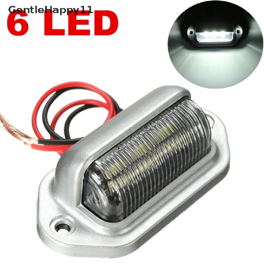 Gentlehappy 1X Chrome 6LED Plat Nomor Lisensi Tag Interior Step Light Untuk Boat RV Trailer id