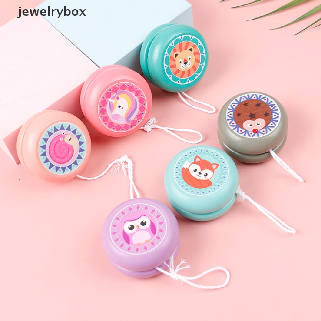 [jewelrybox] Mainan Yoyo Motif Hewan Kid Yoyo Bola Kayu Kid Yoyo Mainan Untuk Anak Butik