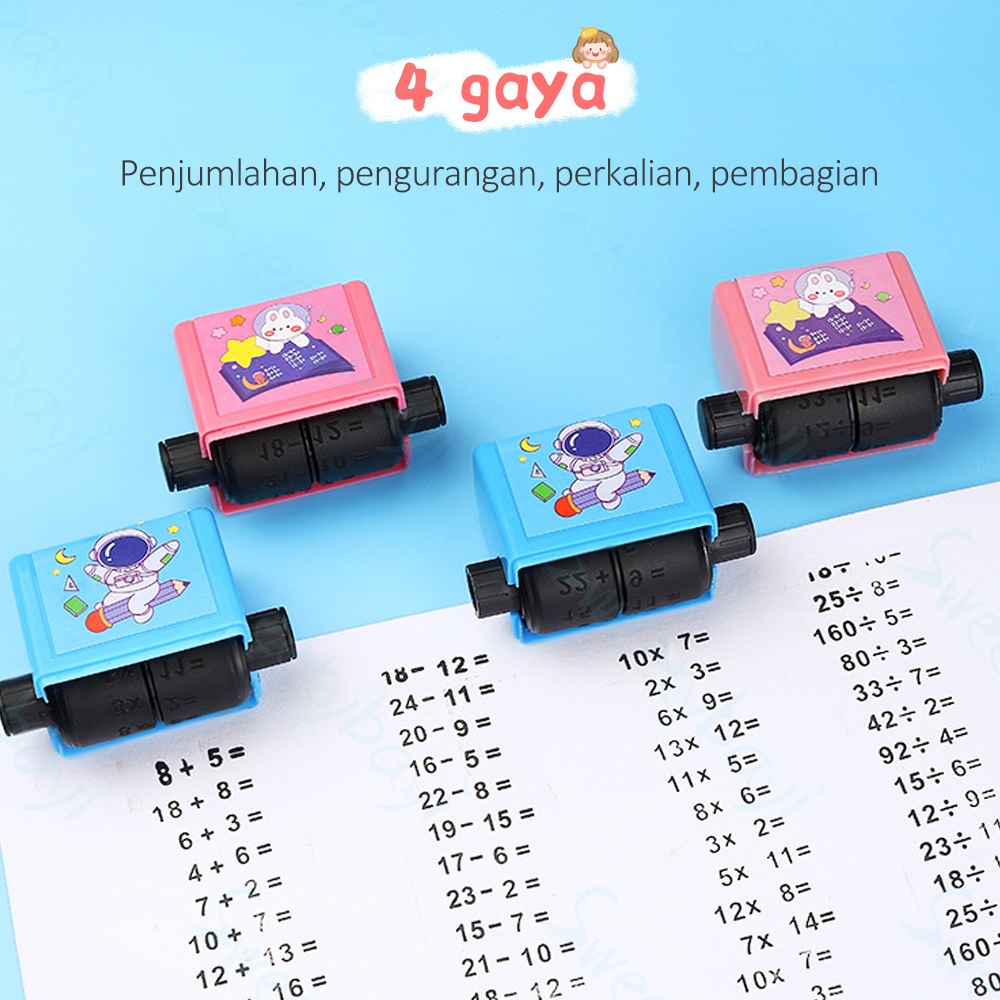 Sweetybayi Stempel perkalian matematika Stempel roll matematika Stempel matematika roll