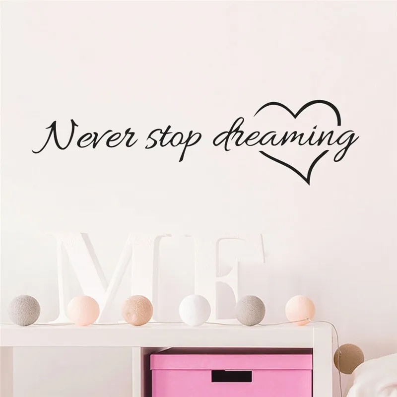 Never Stop Dreaming Quotes Wall Decals/You Look Stiker Dinding Huruf Amazing/Stiker Hias Dinding Ruang Tamu DIY