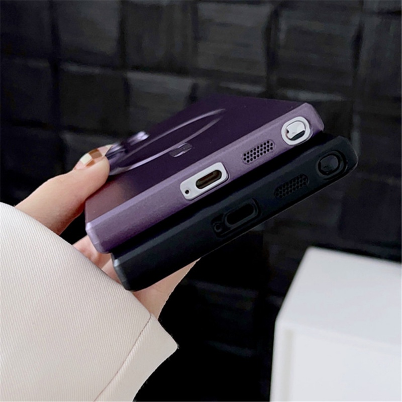 Yuanfeng Biru Warna Solid Ponsel case Magnetik Hisap Nirkabel Pengisian Anti-Jatuh case Cocok Untuk Samsung Galaxy S23 S21 S20 S22 FE Note10 20 Ultra Plus Pelindung Lensa case