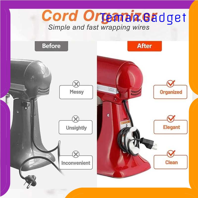 TG - ATK Exryhon Holder Kabel Organizer Sticky Cord Wrapper for Appliances 4PCS - EX4W