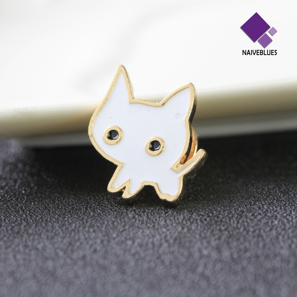 &lt; Naiveblues &gt; Kartun Enamel Kucing Anggur Mawar Bros Pin Tas Kemeja Kerah Dekorasi Hadiah