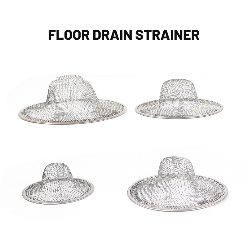 Topi Jerami Bulat Bentuk Saringan Wastafel Jaring Stainless Steel/Penangkap Limbah Wastafel Dapur Kamar Mandi Anti Blokir Stopper