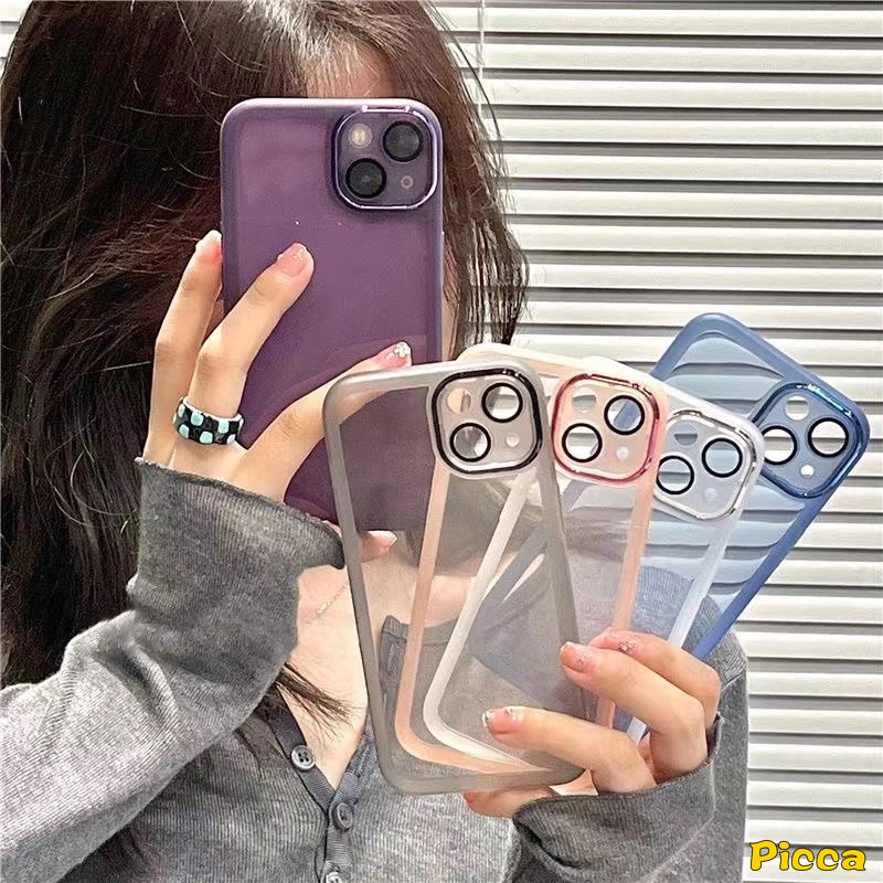 Luxury Plating Metal Len Case Kompatibel Untuk iPhone 7Plus 8Plus XR 11 Pro Max 14 13 12 Pro Max X XS Max 7 8Plus Pelindung Lensa Kamera Shockproof Back Cover Shell