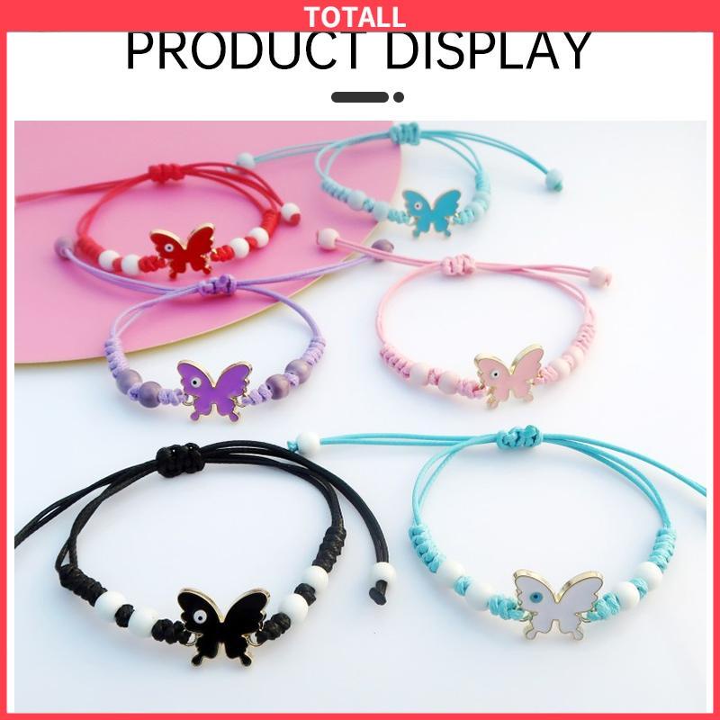 COD Gelang serut kupu-kupu Adjustable Tali gelang yang dikepang Aksesoris Fashion-Totall