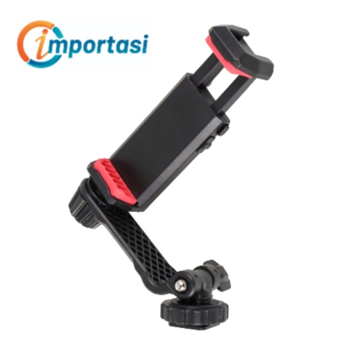 Phone Clamp Holder HP Clip Tripod Tongsis Mount with Hot Shoe Adapter