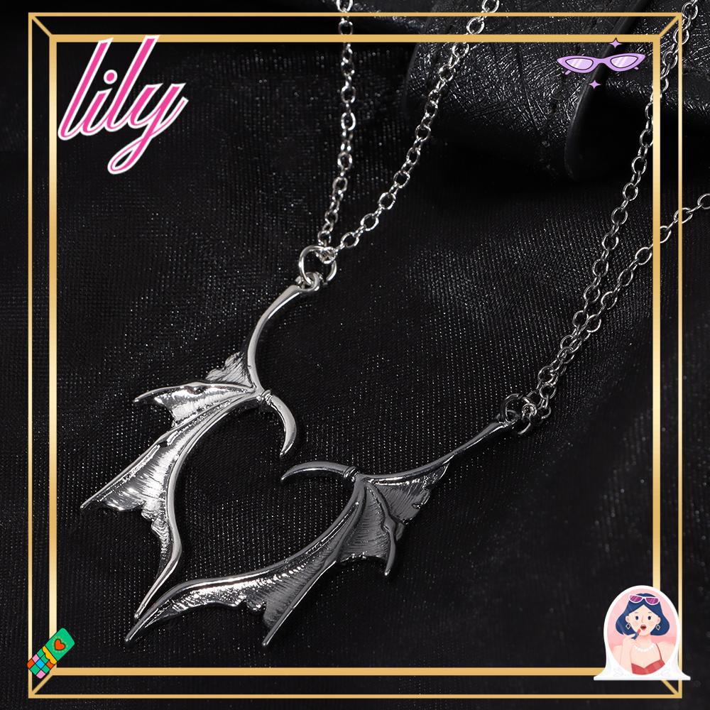 Lily Sayap Kalung Gothic Jantung Kelelawar Sayap Liontin Punk Perhiasan Fashion