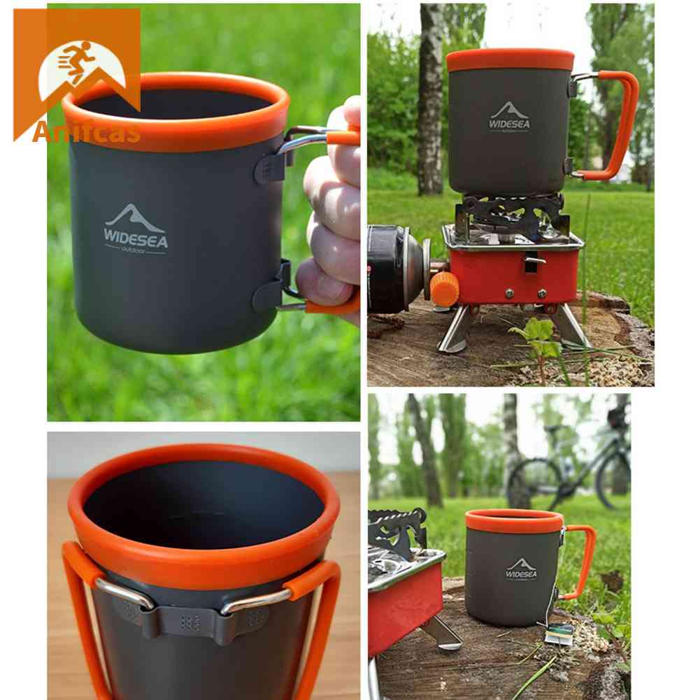 Widesea Aluminium Camping Cup Peralatan Makan Luar Ruangan Travel Piknik Minum Mug