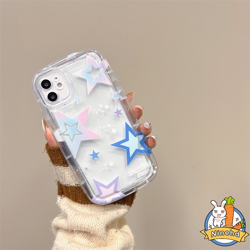 IPHONE Casing Kompatibel Untuk Iphone14 13 12 11 Pro Max X Xr Xs Max8 7 6 6s Plus SE 2020 Kualitas Tinggi Warna-Warni Bintang Ponsel Case Perlindungan Lensa Transparan Shockproof Lembut Silicone Cover