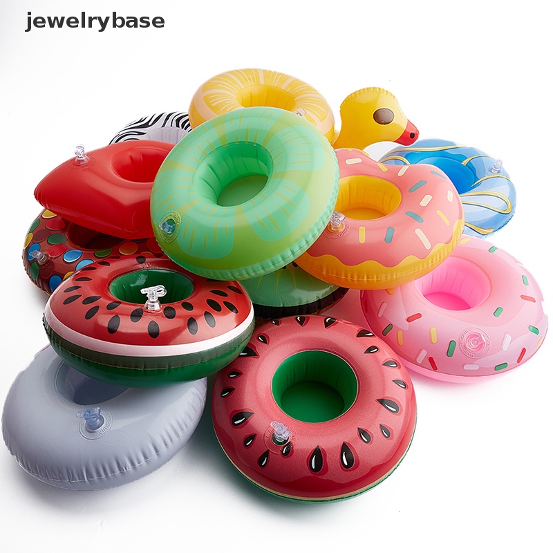 [jewelrybase] Mini Floag Cup Inflatable Drink Cup Holder Pelampung Kolam Renang Bar Tatakan Gelas Butik